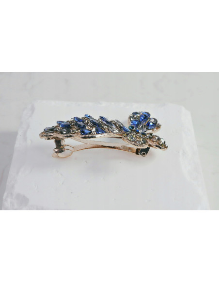 Klamra francuska MOTYL GRANATOWE KRYSZTAŁKI Lolita Accessories