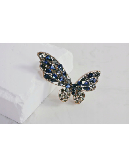 Klamra francuska MOTYL GRANATOWE KRYSZTAŁKI Lolita Accessories