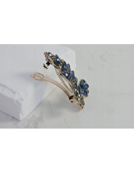 Klamra francuska MOTYL GRANATOWE KRYSZTAŁKI Lolita Accessories