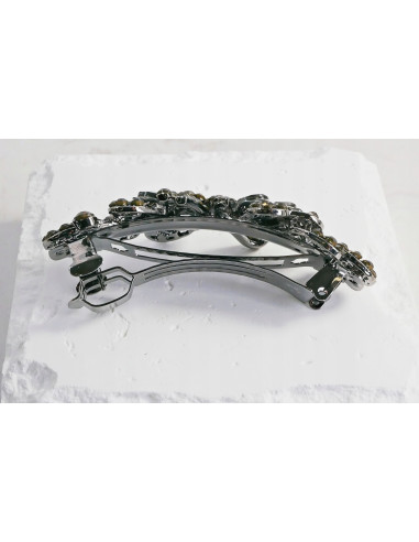 Klamra francuska KWIAT Z CEKINAMI GRAFITOWE...