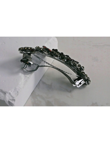 Klamra francuska KWIAT Z CEKINAMI BURGUNDOWE...