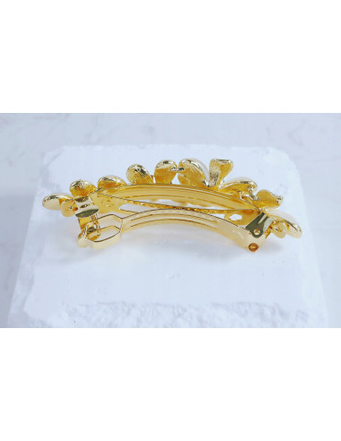 Klamra francuska KWIATKI BIAŁO-GRAFITOWE Lolita...