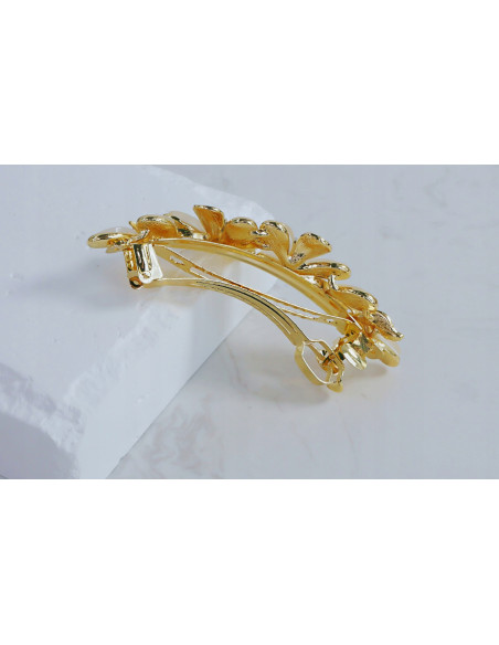 Klamra francuska KWIATKI BIAŁO-GRAFITOWE Lolita Accessories