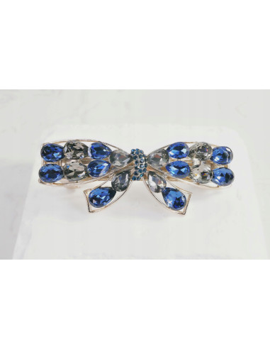 Klamra francuska MOTYL GRANATOWE I GRAFITOWE...