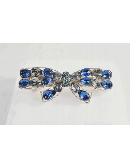 Klamra francuska MOTYL GRANATOWE I GRAFITOWE KRYSZTAŁKI Lolita Accessories