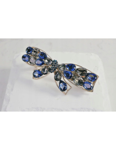 Klamra francuska MOTYL GRANATOWE I GRAFITOWE...