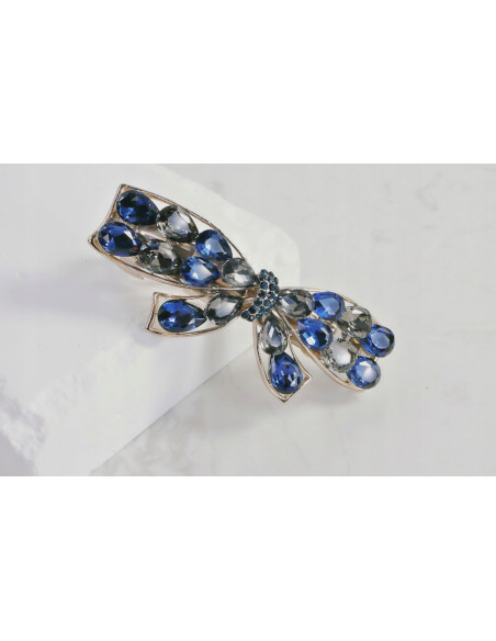 Klamra francuska MOTYL GRANATOWE I GRAFITOWE KRYSZTAŁKI Lolita Accessories