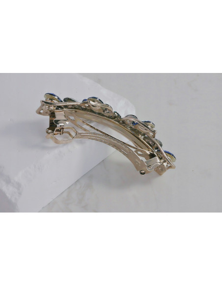 Klamra francuska MOTYL GRANATOWE I GRAFITOWE KRYSZTAŁKI Lolita Accessories