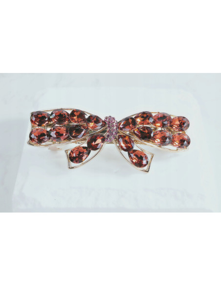Klamra francuska MOTYL BURGUNDOWE KRYSZTAŁKI Lolita Accessories
