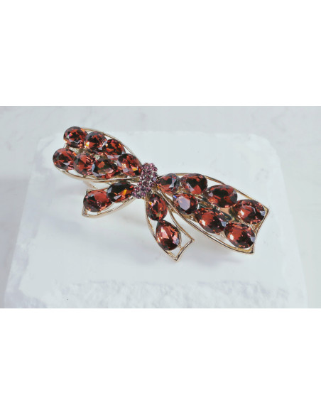 Klamra francuska MOTYL BURGUNDOWE KRYSZTAŁKI Lolita Accessories