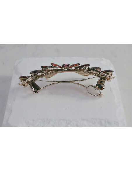 Klamra francuska MOTYL BURGUNDOWE KRYSZTAŁKI Lolita Accessories