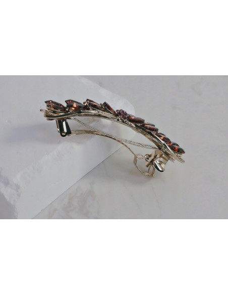 Klamra francuska MOTYL BURGUNDOWE KRYSZTAŁKI Lolita Accessories