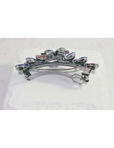 Klamra francuska KWIAT BURGUNDOWO-GRANATOWE...