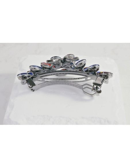 Klamra francuska KWIAT BURGUNDOWO-GRANATOWE KRYSZTAŁKI Lolita Accessories