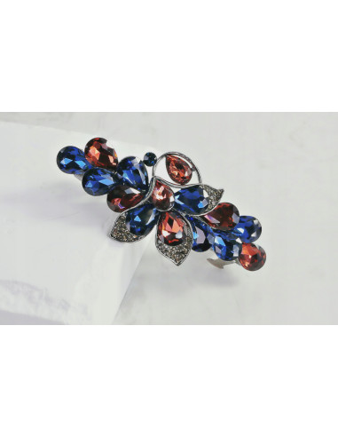 Klamra francuska KWIAT BURGUNDOWO-GRANATOWE...