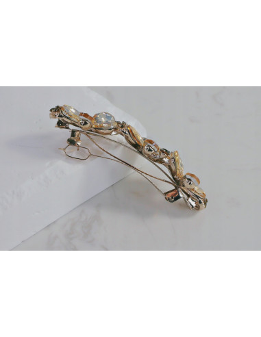 Klamra francuska 3 MOTYLE MIODOWE KRYSZTAŁKI...