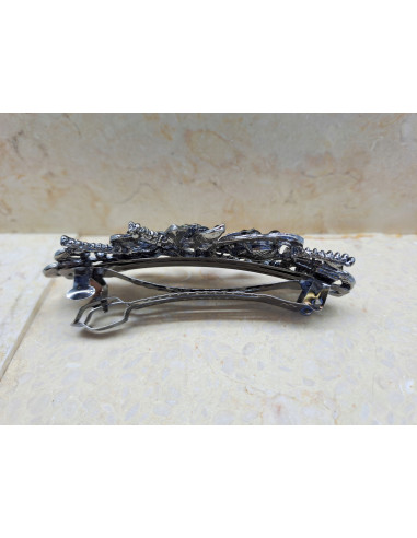 Klamra francuska BURGUNDOWY KWIAT KRYSZTAŁKI I...