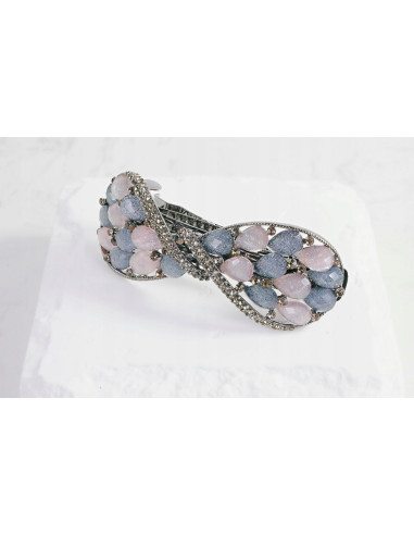 Klamra francuska KOKARDA ODCIENIE SZAROŚCI Z...