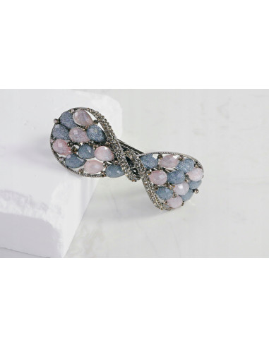 Klamra francuska KOKARDA ODCIENIE SZAROŚCI Z...