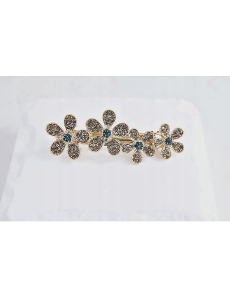 Klamra francuska 4 KWIATKI WYSADZANE KRYSZTAŁKAMI Lolita Accessories