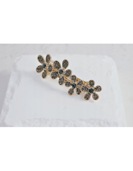 Klamra francuska 4 KWIATKI WYSADZANE KRYSZTAŁKAMI Lolita Accessories