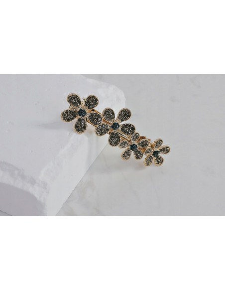 Klamra francuska 4 KWIATKI WYSADZANE KRYSZTAŁKAMI Lolita Accessories