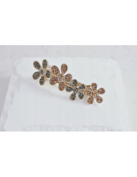 Klamra francuska 4 KWIATKI WYSADZANE KRYSZTAŁKAMI Lolita Accessories