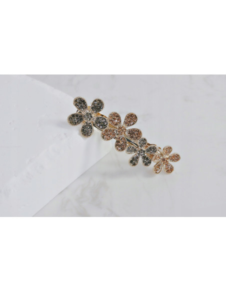 Klamra francuska 4 KWIATKI WYSADZANE KRYSZTAŁKAMI Lolita Accessories