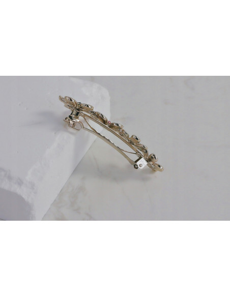 Klamra francuska 4 KWIATKI WYSADZANE KRYSZTAŁKAMI Lolita Accessories