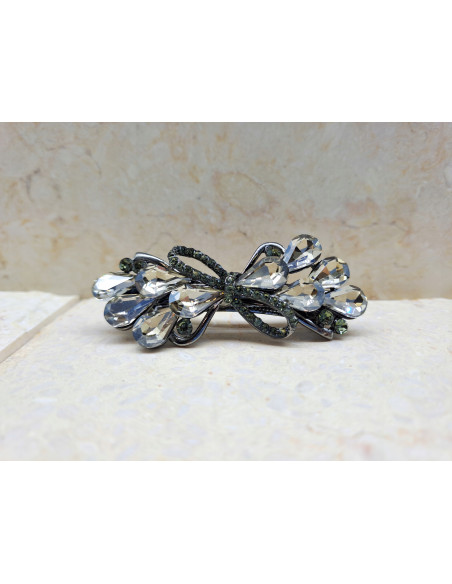 Klamra francuska A'LA KOKARDA SREBRNE KRYSZTAŁKI Lolita Accessories