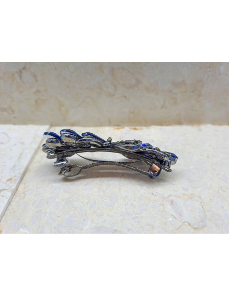 Klamra francuska A'LA KOKARDA GRANATOWE KRYSZTAŁKI Lolita Accessories