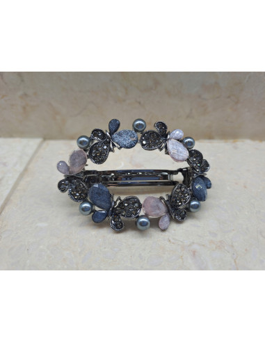 Klamra francuska MIX CIEMNE MOTYLKI OKRĄGŁA...