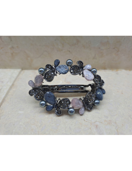 Klamra francuska MIX CIEMNE MOTYLKI OKRĄGŁA Lolita Accessories