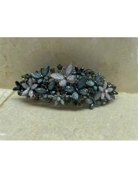 Klamra francuska MIX CIEMNE MOTYLKI I KWIATKI Lolita Accessories