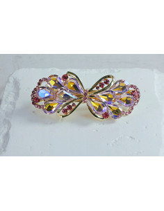 Klamra francuska ZŁOTA KOKARDA I RÓŻOWE KRYSZTAŁKI Lolita... 2