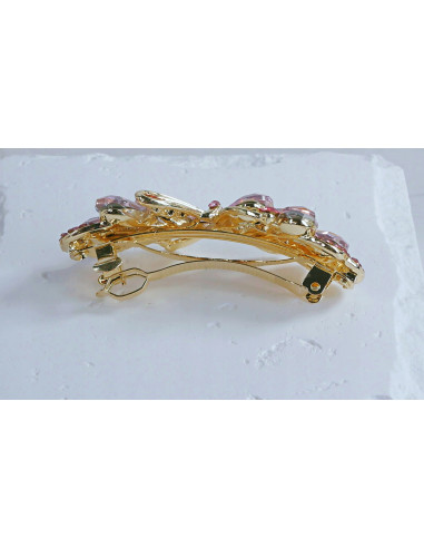 Klamra francuska ZŁOTA KOKARDA I RÓŻOWE...