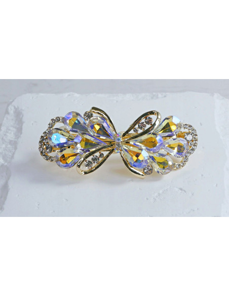 Klamra francuska ZŁOTA KOKARDA I CRYSTAL AB KRYSZTAŁKI Lolita Accessories