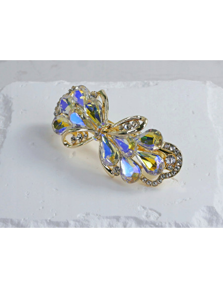 Klamra francuska ZŁOTA KOKARDA I CRYSTAL AB KRYSZTAŁKI Lolita Accessories