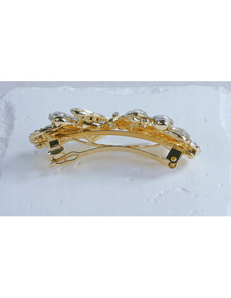 Klamra francuska ZŁOTA KOKARDA I CRYSTAL AB KRYSZTAŁKI Lolita Accessories