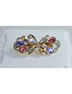 Klamra francuska ZŁOTA KOKARDA I WIELOKOLOROWE KRYSZTAŁY... 2