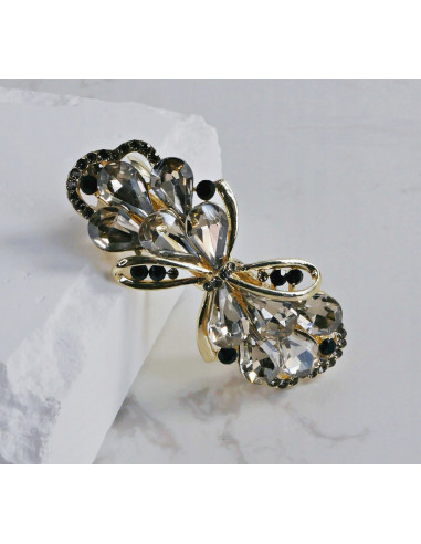 Klamra francuska ZŁOTA KOKARDA I GRAFITOWE...