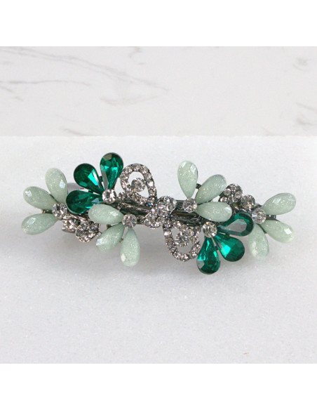 Klamra francuska kwiatki kryształki z kokarda  Lolita akcesoria