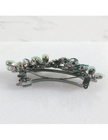 Klamra francuska kwiatki kryształki z kokarda...