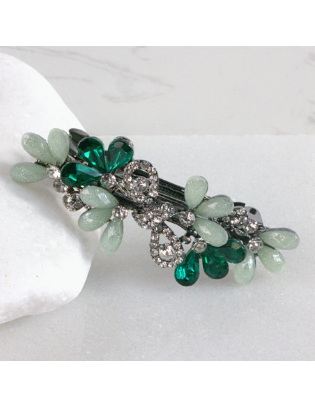 Klamra francuska kwiatki kryształki z kokarda  Lolita akcesoria