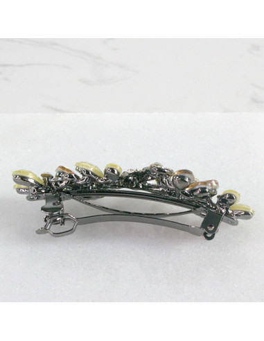 Klamra francuska kwiatki kryształki z kokarda...