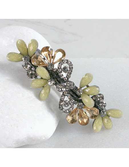 Klamra francuska kwiatki kryształki z kokarda  Lolita akcesoria