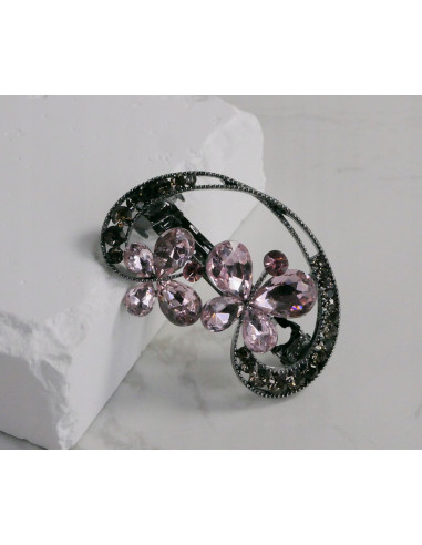 Klamra francuska OKRĄGŁA MOTYLKI RÓŻOWE Lolita...