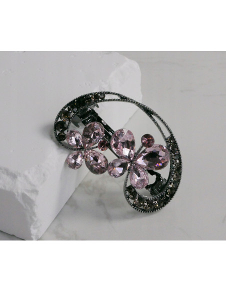 Klamra francuska OKRĄGŁA MOTYLKI RÓŻOWE Lolita Accessories