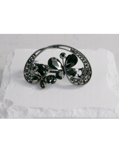 Klamra francuska OKRĄGŁA MOTYLKI GRAFITOWE...