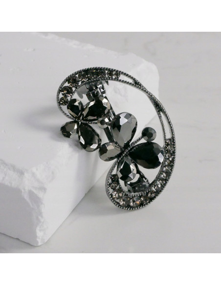 Klamra francuska OKRĄGŁA MOTYLKI GRAFITOWE Lolita Accessories